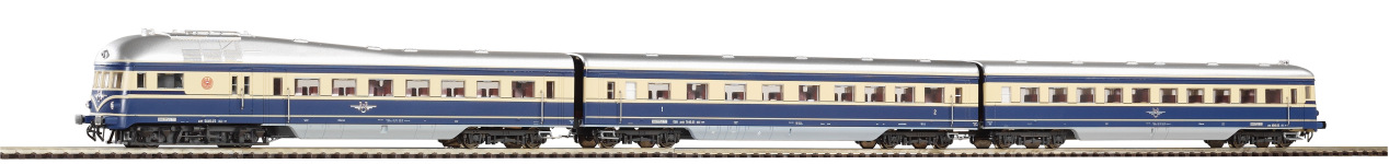 PIKO 52271 - H0 - 3 tlg. DieseltriebwagenRh 5045 Blauer Blitz der BBÖ; Ep. III - Wechselstrom - Digital mit Sou